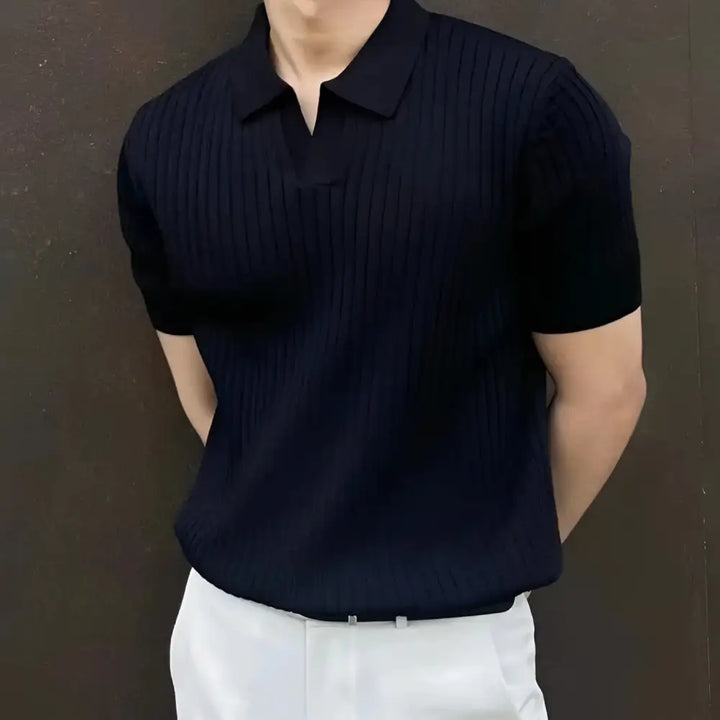 Polo Acanalado Cuello V | Capri