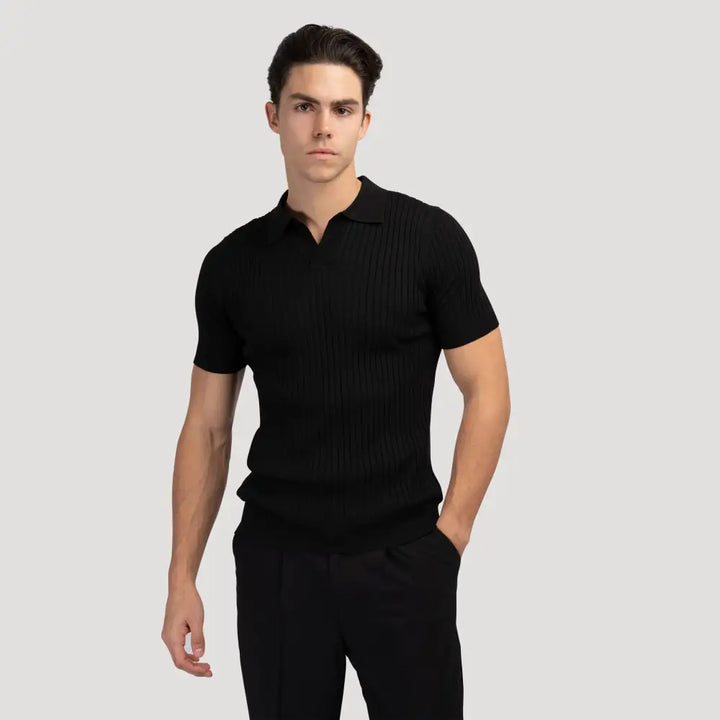 Polo Acanalado Cuello V | Capri