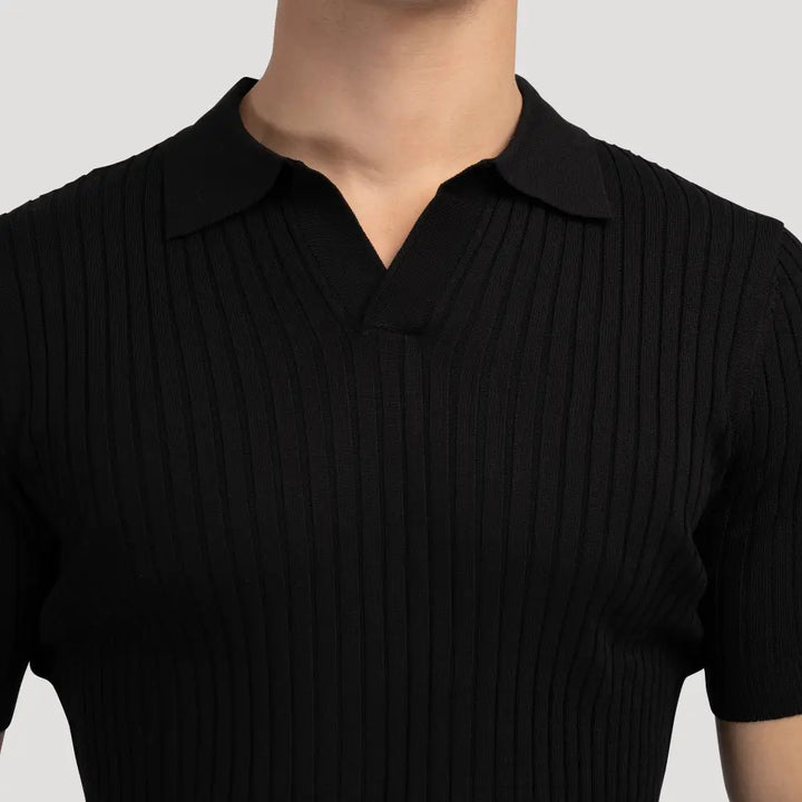 Polo Acanalado Cuello V | Capri