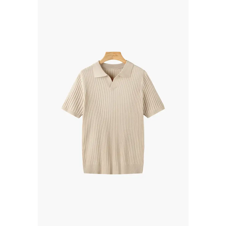 Polo Acanalado Cuello V | Capri