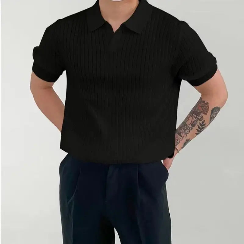 Polo Acanalado Cuello V | Capri