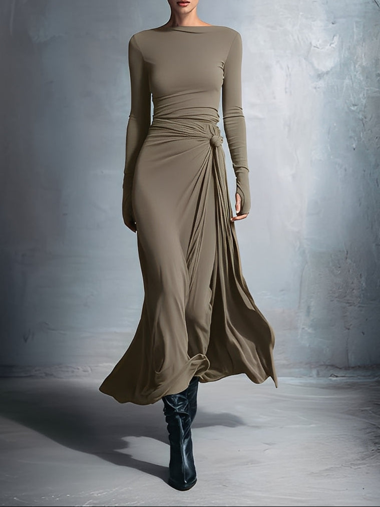 Vittoria - Vestido largo con nudo lateral