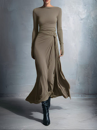 Vittoria - Vestido largo con nudo lateral